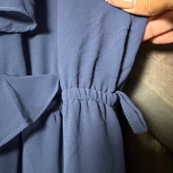 Baltic Born Blue Ruffle Midi Dress XXL NWT Boho Flowy Missing Belt - Picture 5 of 5